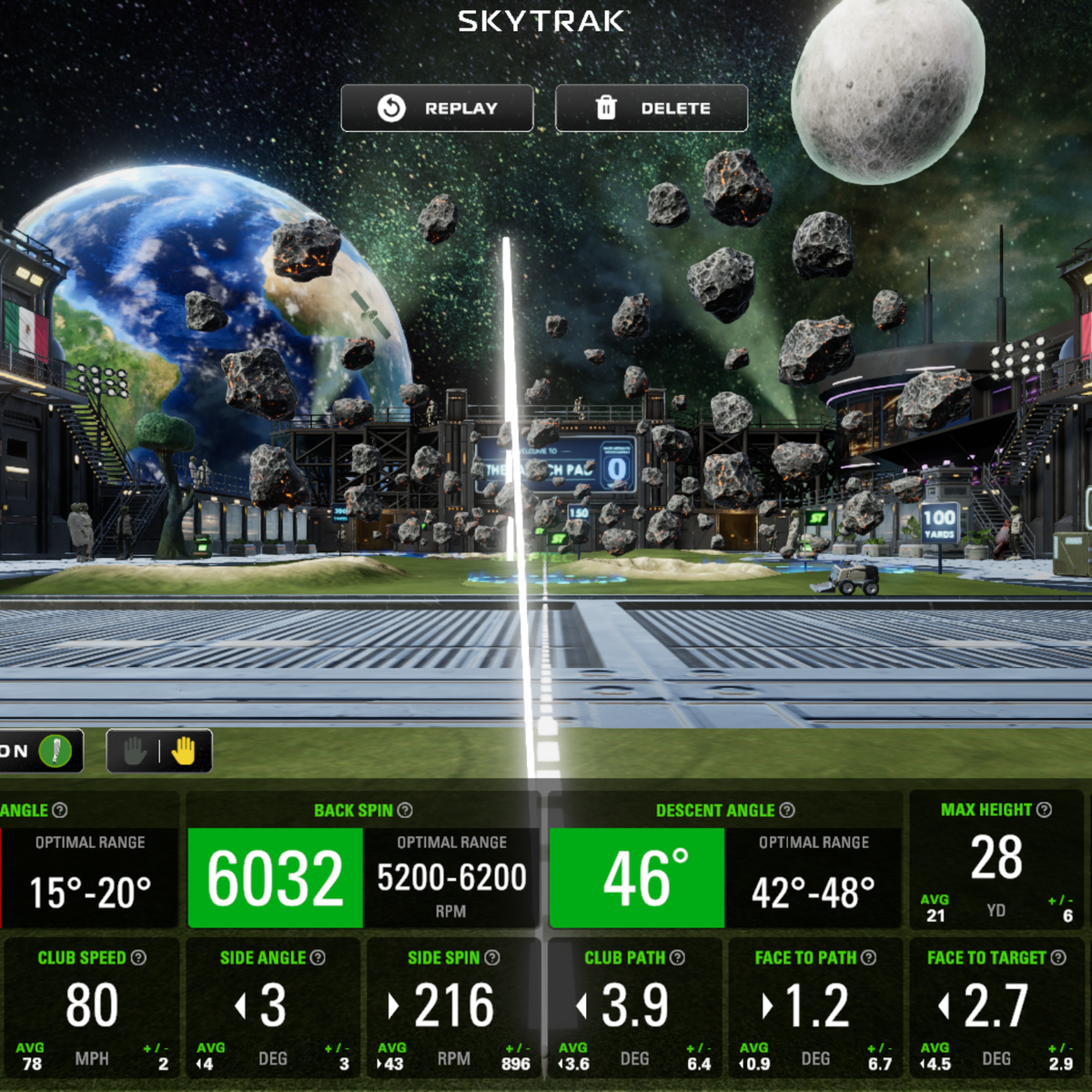 SKYTRAK Launch Pad driving range mat, version 2