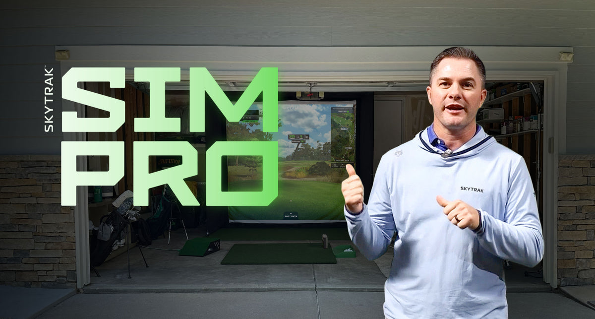 Expert overview of the SKYTRAK SimPro home golf installation, featuring a detailed look at how to transform your garage into a professional-grade simulator studio for year-round practice.