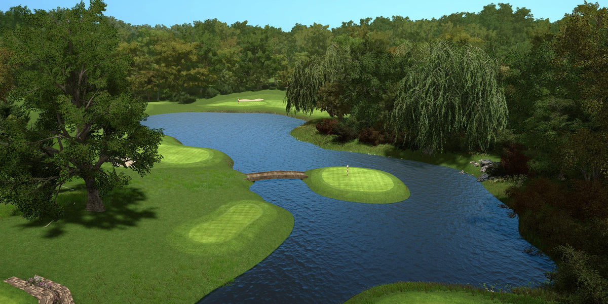 Aces Club golf course simulation, SKYTRAK Course Play powered by TrackMan, alternate version