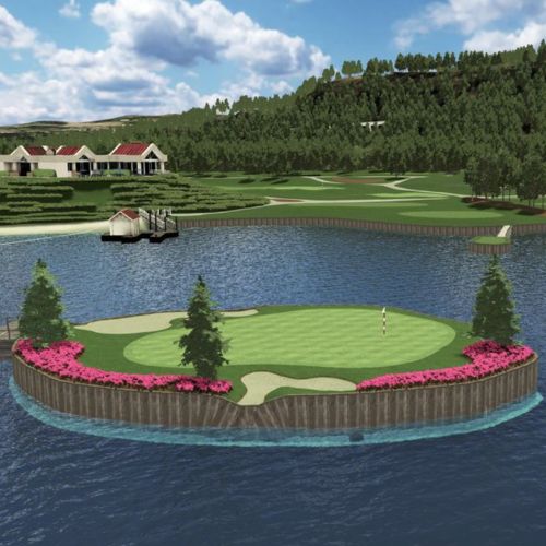 Coeur d'Alene Resort golf course simulation, SKYTRAK Course Play powered by Foresight Sports