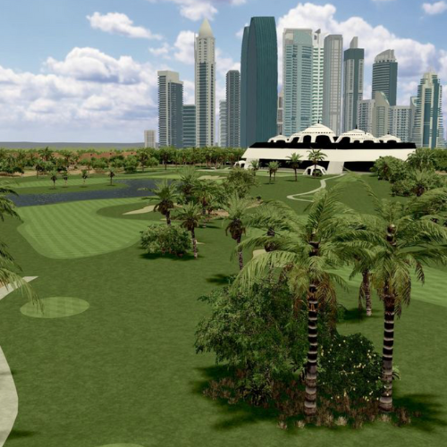 Emirates Golf Club Majlis Course simulation, SKYTRAK Course Play powered by Foresight Sports