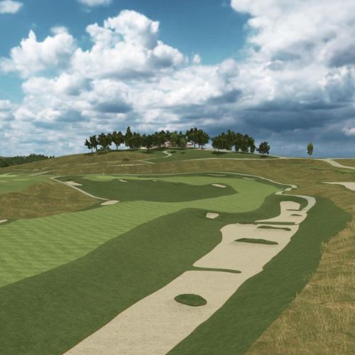 French Lick Pete Dye Course simulation, SKYTRAK Course Play powered by Foresight Sports