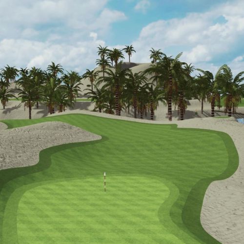 Hidden Shoals golf course simulation, SKYTRAK Course Play powered by Foresight Sports