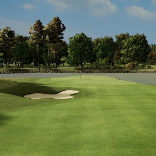 Kissing Tree Golf Club simulation, SKYTRAK Course Play powered by TrackMan