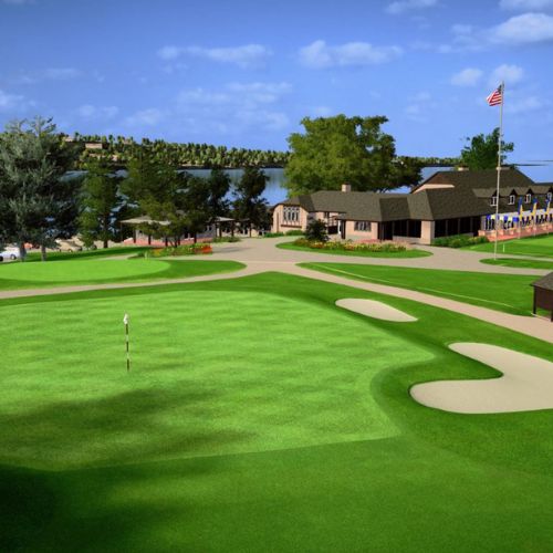 Lake Geneva Country Club simulation, SKYTRAK Course Play powered by TrackMan