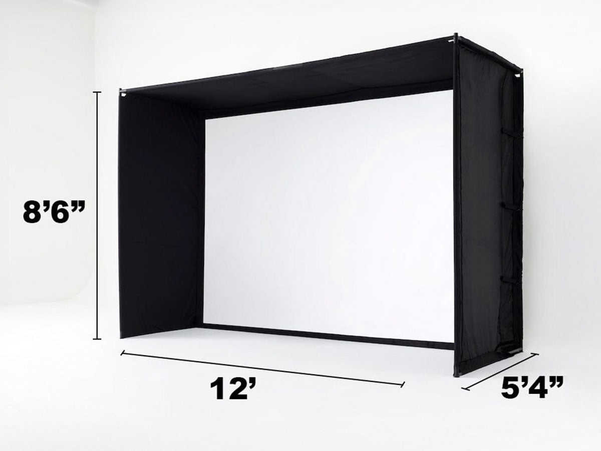 SKYTRAK Studio 12 golf simulator enclosure dimensions and specifications diagram